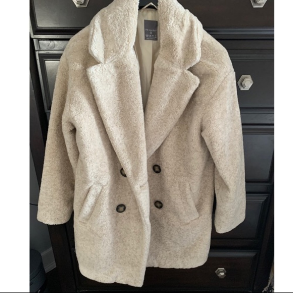 Primark double breasted teddy coat